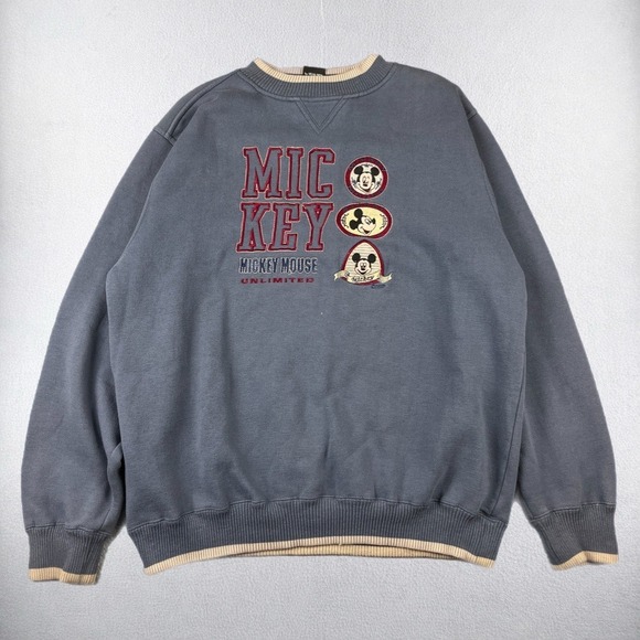 Mickey Unlimited Other - Vintage Mickey Mouse Sweatshirt Mens XL Blue Mickey Unlimited Graphic Pullover